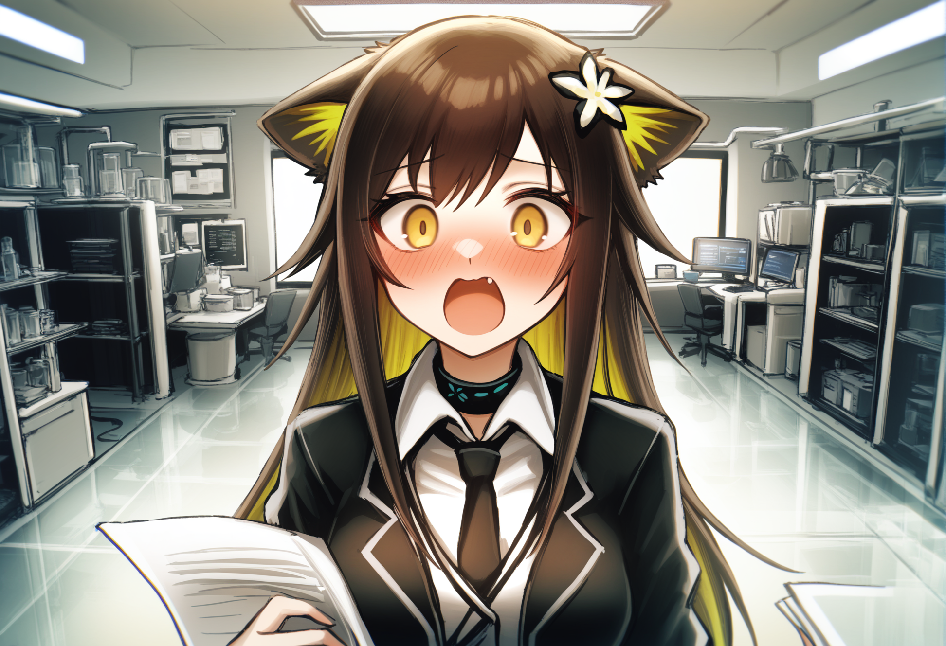 241531-4150725127-(, by 3 _(sanyako1_)_0.8), best quality, masterpiece,_1girl, folinic _(arknights_), cat girl, brown hair, multicolored hair, cat.png